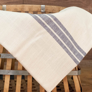 Market Place Blue Grain Sack Stripe Bulk Yardage, One Yard, 36" x 110" Wide