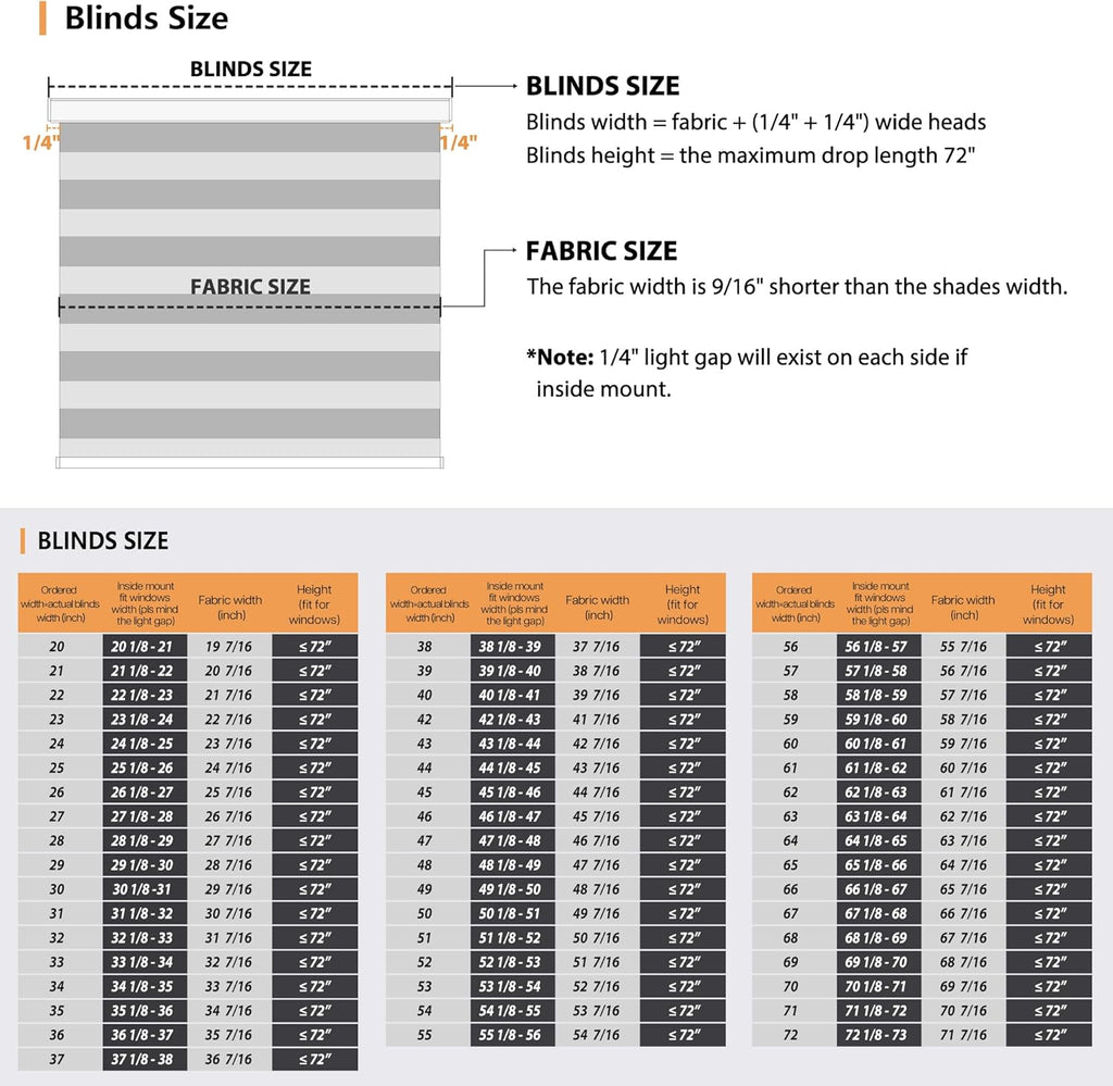 Cordless Zebra Blinds for Windows 64"x72", Grey - Linen | Free-Stop Roller Windows Shades with Cassette, Light