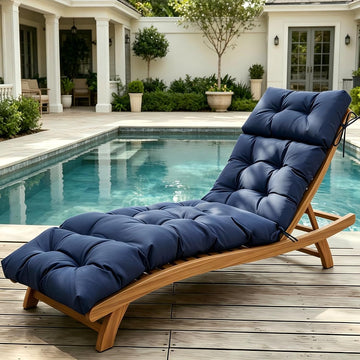 Outdoor Chaise Lounge Cushions, Waterproof Lounge Chair Cushions | 75.1x22.8x4.7 Inch, Navy Blue, Fade Resistant