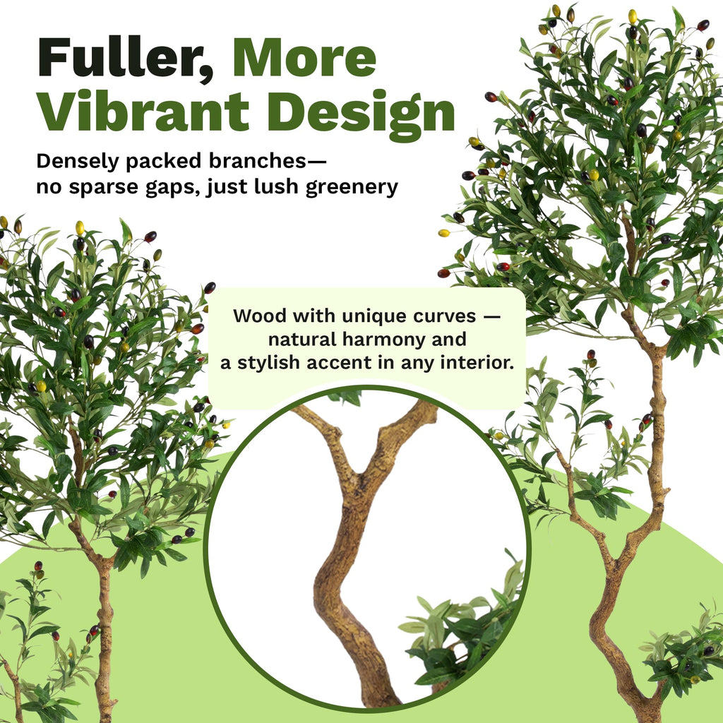 Fake Olive Tree 6.0 Feet - Artificial Plants Indoor, Faux Olive Tree, Fake Tree Decor, Faux Trees Indoor - Tall