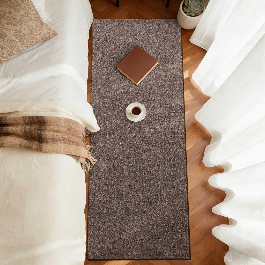 2x8 Brown/White Runner Rug Non-Slip Washable Kitchen Bedroom
