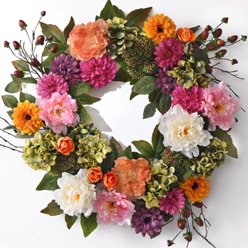 Spring Wreaths for Front Door, 22 Inch Spring Front Door Wreath