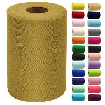 Mustard Gold Tulle Fabric Roll 6 Inch X 100 Yards Tulle Ribbon