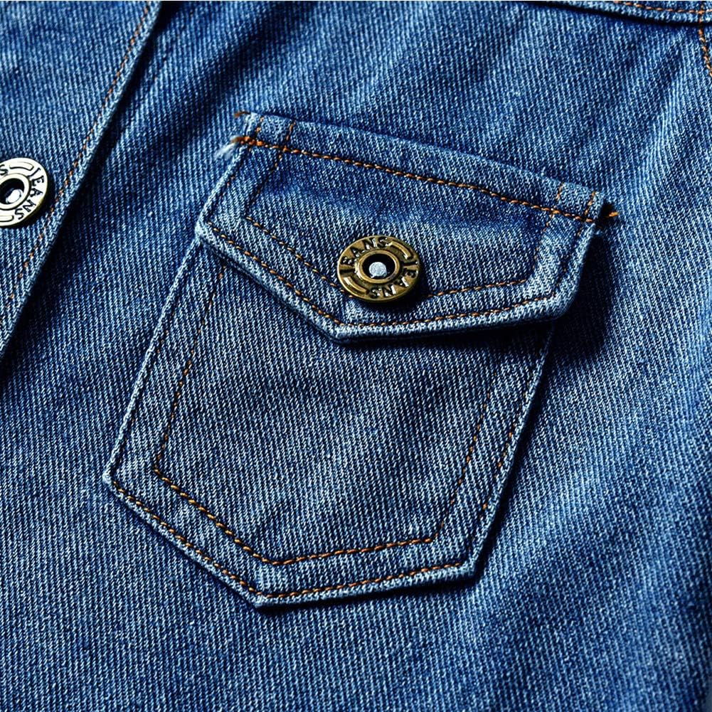 Toddler Kid Baby Boys Girls Denim Jacket Long Sleeve Button Down Jeans Coat Cowboy Overcoat Hoodie Casual Outwear