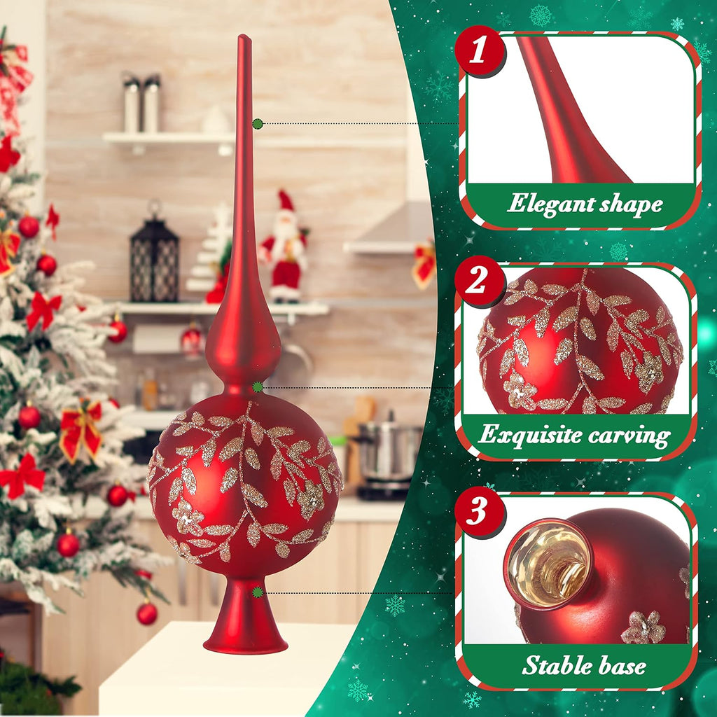 Glass Spherical Christmas Tree Topper 12"