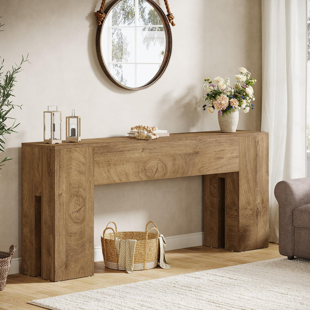 71-Inch Long Console Table, Farmhouse Sofa Console