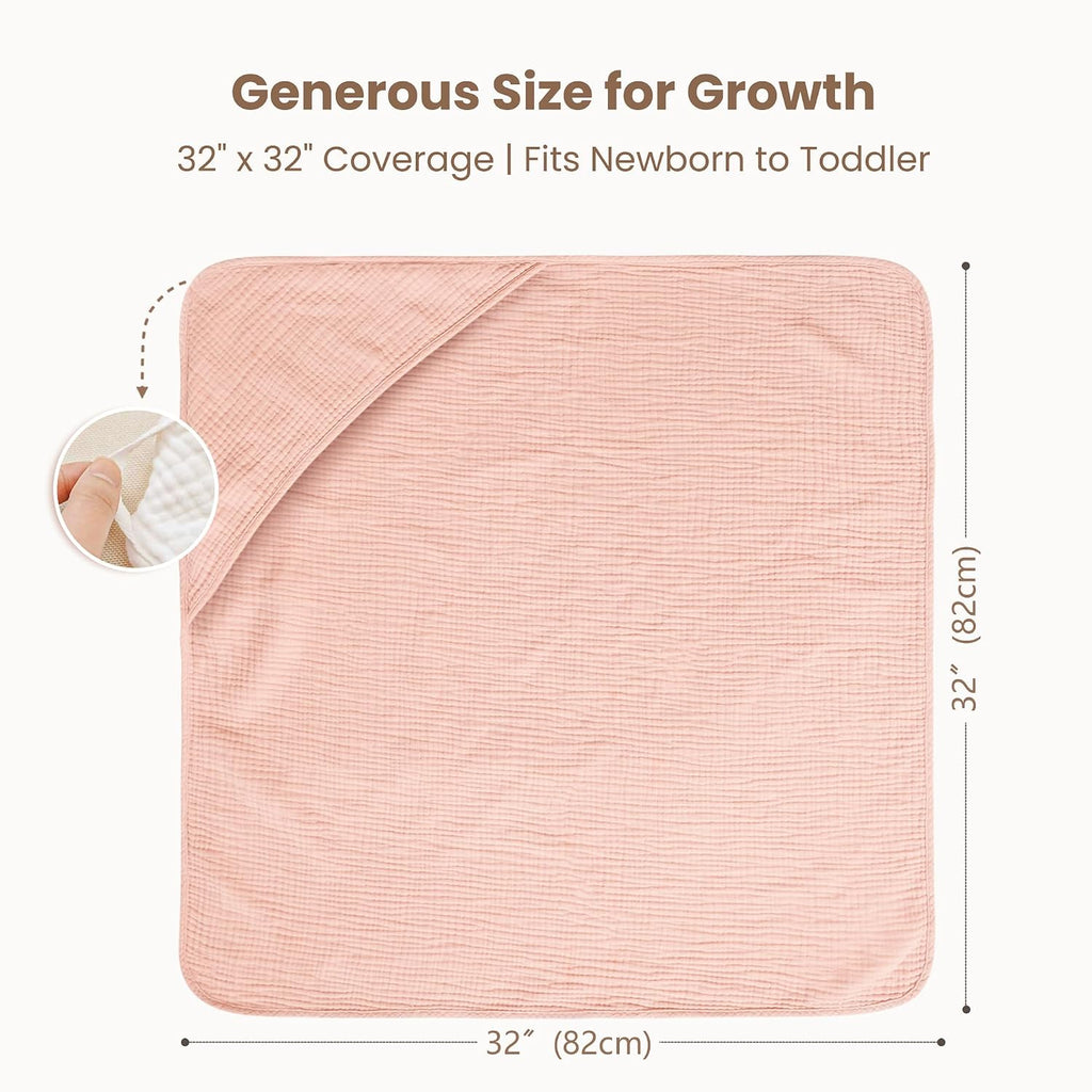 Pack 100% Muslin Cotton Hooded Baby Bath Towels for Boys and Girls