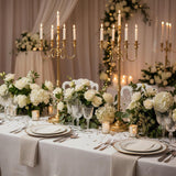 Floor Candelabra Tall 5 Arms Candle Holders, 48" Gold Metal Candlestick for Taper Candle and Floral Centerpiece Stand