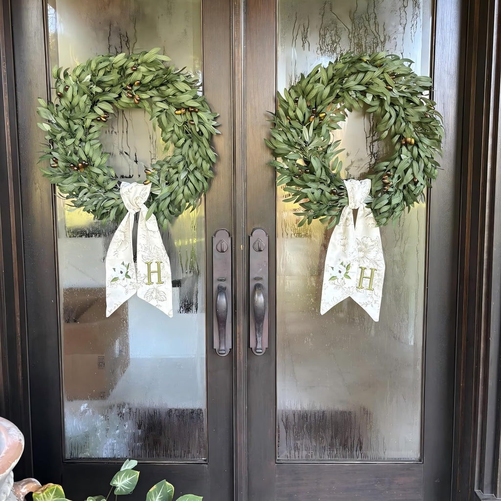 22 Inch Eucalyptus Olive Wreaths for Front Door with Olives