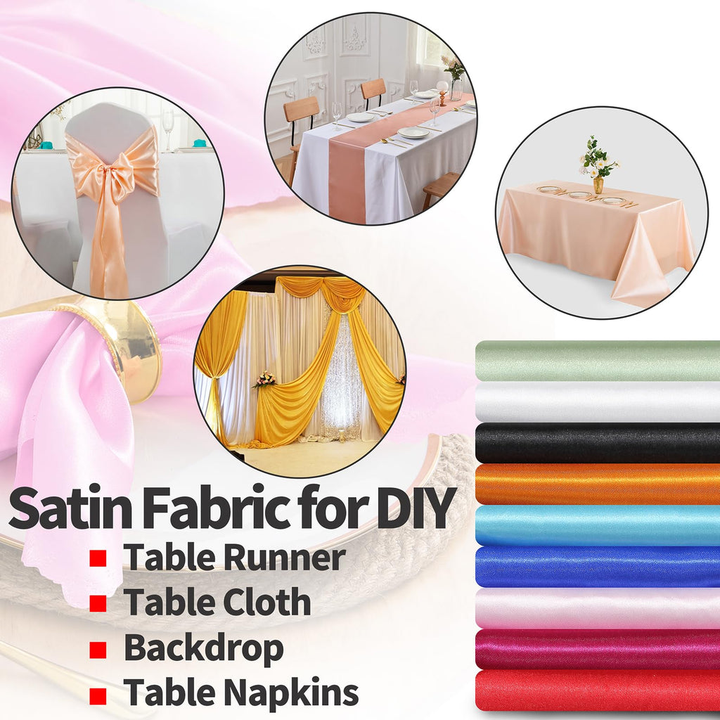 White Satin Fabric, 55" Wide, 2 Yards