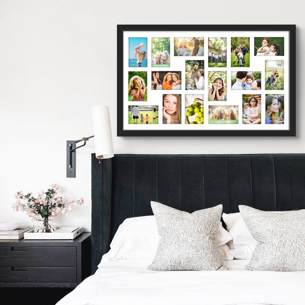 18x30 Collage Frame For 18 4x6 Photos Black