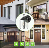 2 Packs Outdoor Wall Lantern, Black Exterior Waterproof Wall Sconce for House, Aluminum Housing Plus Glass