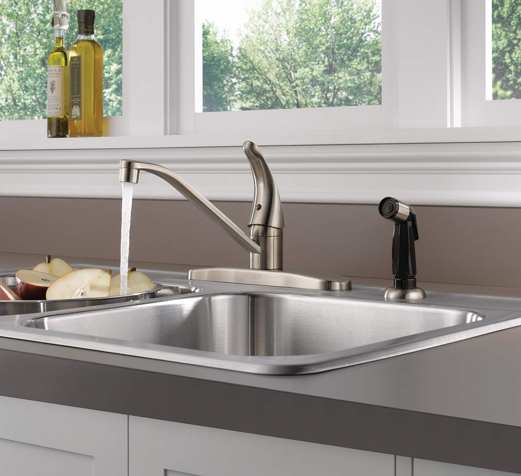 Single-Handle Faucet with Side Sprayer, Stainless