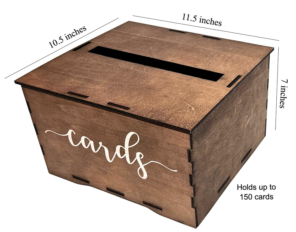 Rustic Wood Card Box | Wedding Gift Card Holder | Wooden Box for Weddings Parties and Special Occasions | Large