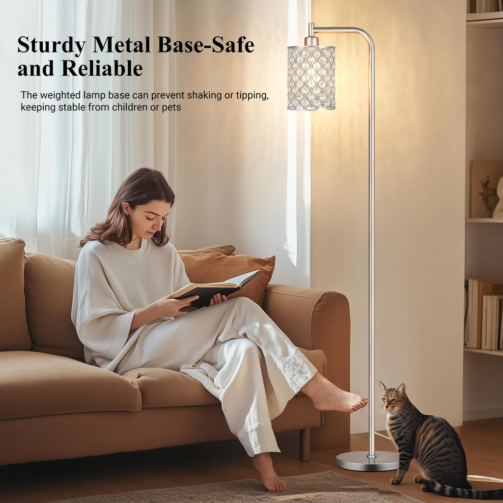 67" Silver Floor Lamp, Modern Standing Lamps