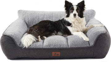 XL Extra Thick Orthopedic Bolster Dog Bed for Large Dogs
