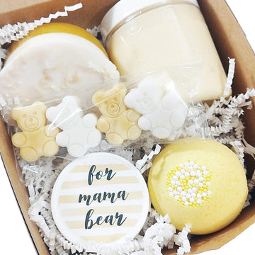 Mama Bear Spa Gift Set. Baby Shower Gifts for New Moms. Pampering Boxed Set for Mothers to Be