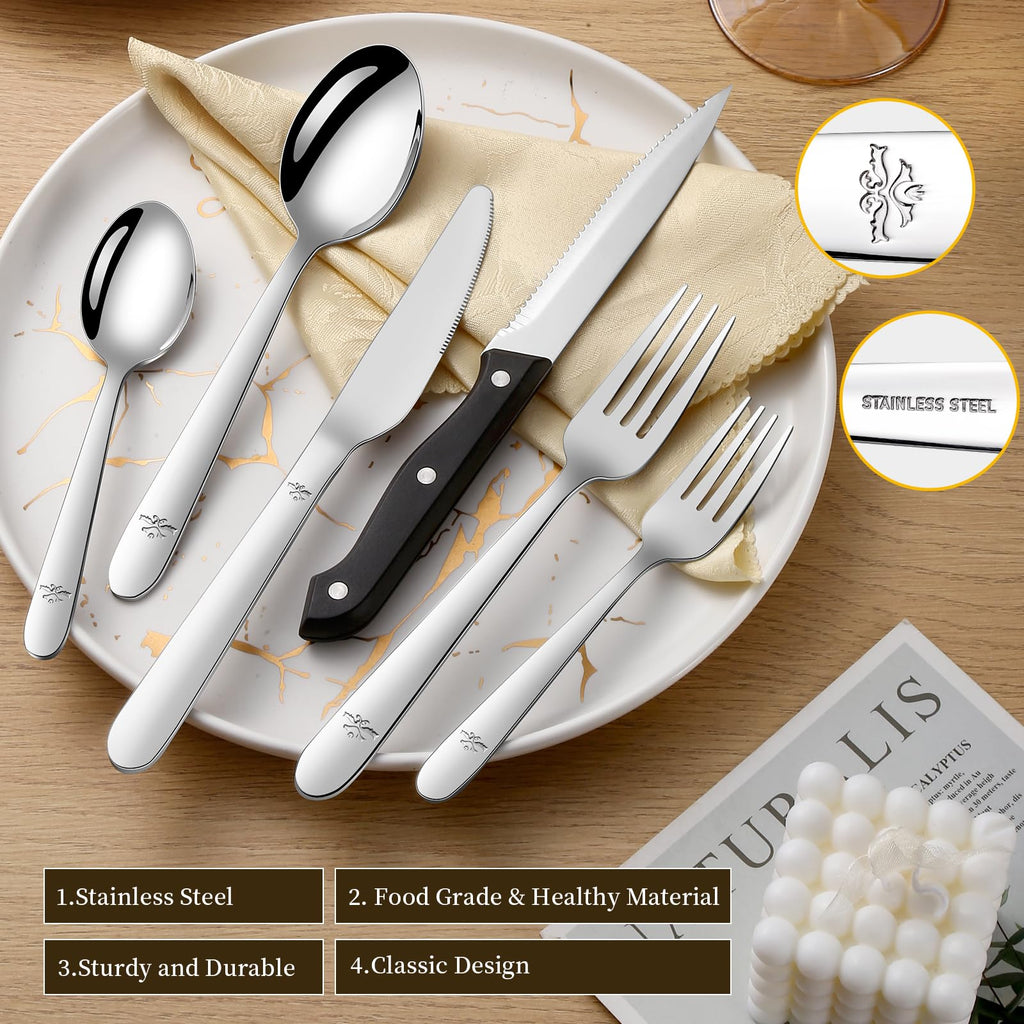 58 Piece Silverware Set, Premium Cutlery Set Service for 10