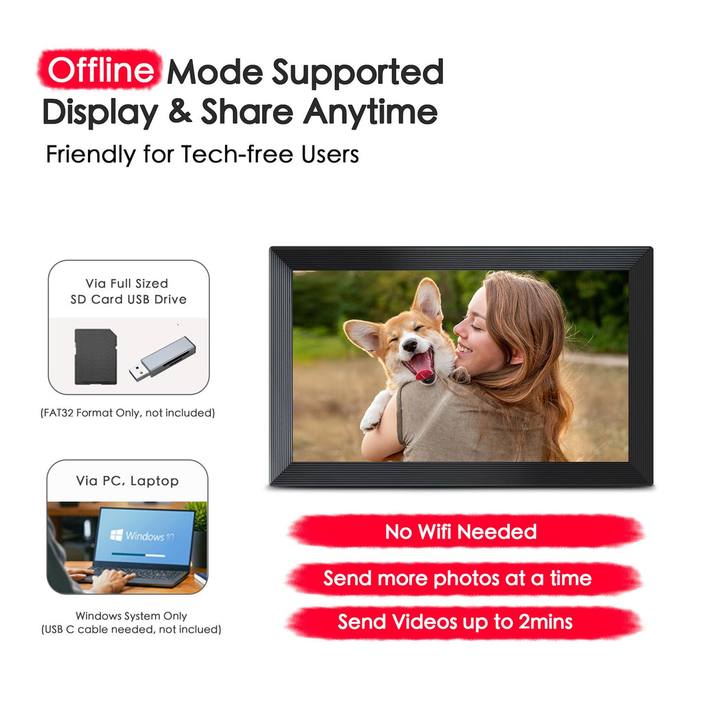 Frameo 15.6" Digital Picture Frame WiFi, Large Display Digital Photo Frame