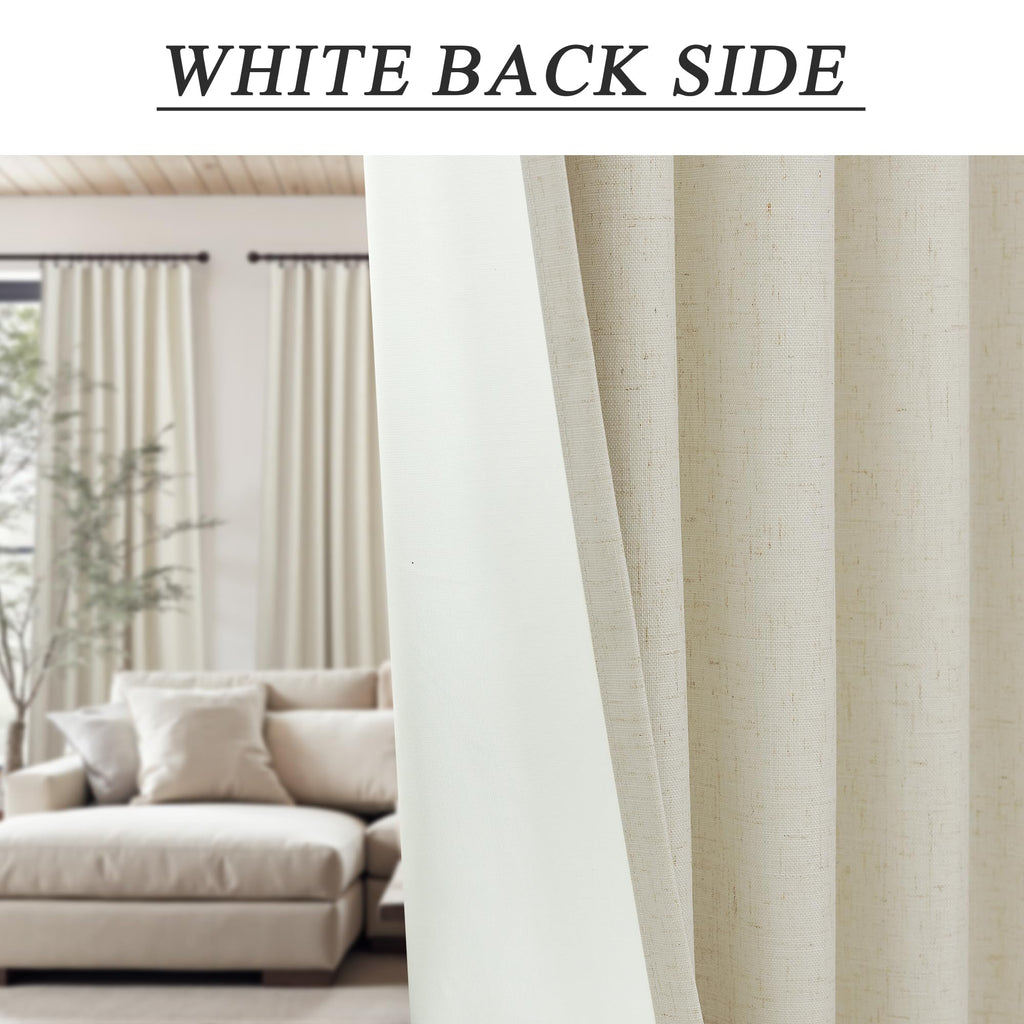 Long Black Out Curtains 108 Inch Length 2 Panel Complete Blackout Full Light Blocking Heat Winter Cold Thermal