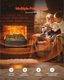 20 Inch Electric Fireplace Log Heater Insert with Remote Control, Adjustable Flame Brightness, Thermostat, Timer, Overheat Protection