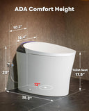 CANEST Smart Toilet with ADA Chair Height, Foam Dispenser, 1.1/1.6GPF Dual-Flush Bidet Toilet, 12" Rough-in