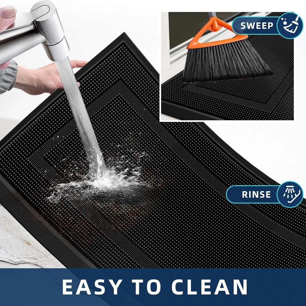 Front Door Mat Outside Entrance, 36" x 24" Heavy Duty Rubber Outdoor Mats Enlarged , Welcome Matt Outdoor, Dirt