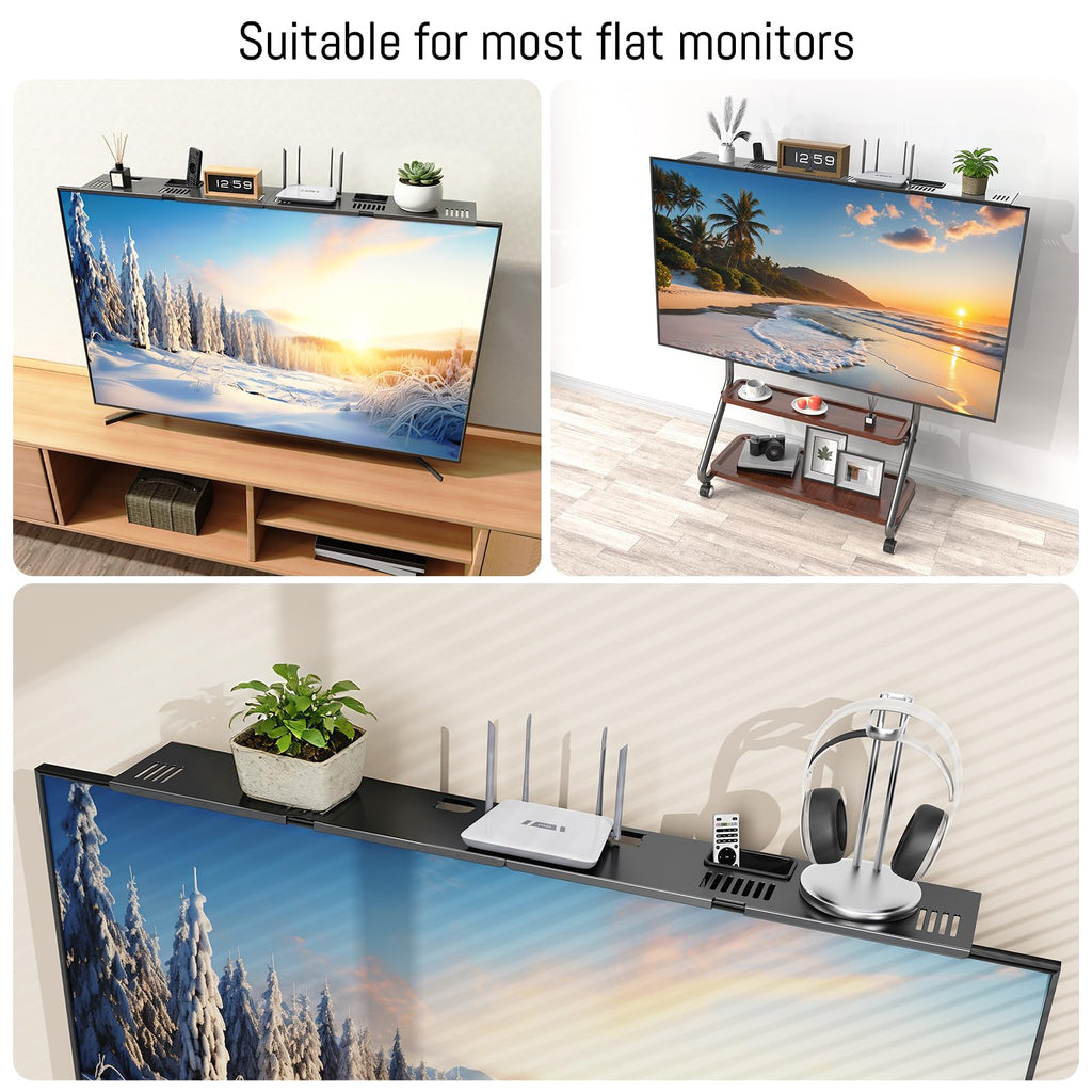 Adjustable Steel TV Top Shelf for Soundbar, Floating TV Stand