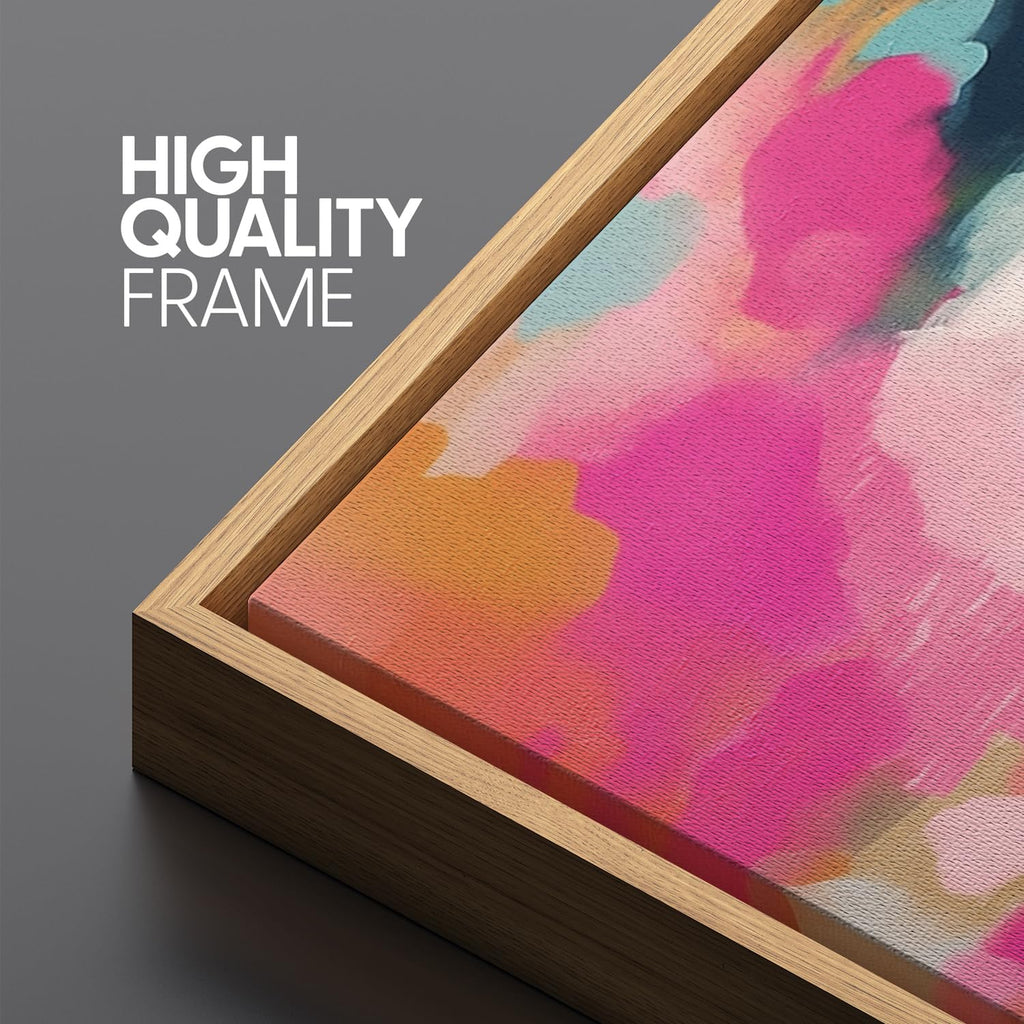 Extra Large Framed Canvas Print Wall Abstract Pastel Clouds Colorful Skyline Antique Retro Fine Illustrations