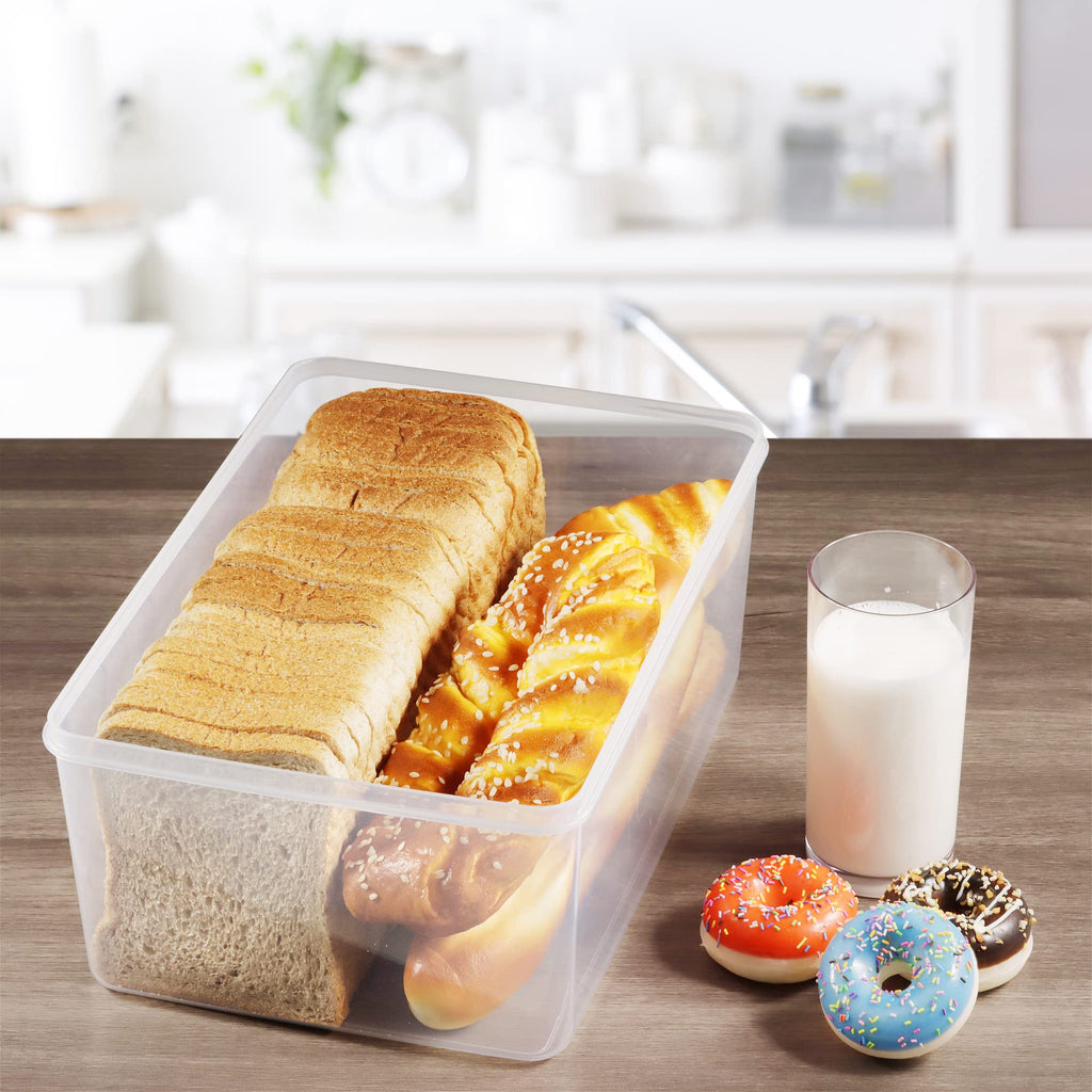 2 Pack Large Countertop, Airtight Bread Storage Container made Bread and Bakery Loaf, Plastic Bread Keeper, 11.6 Qt