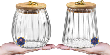 38 FL OZ Glass Jars with Bamboo Lids, Airtight Storage Containers, Large Candy Jars for Coffee Nuts Cookie