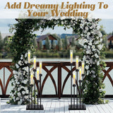 4 Pcs Valentine Floor Black Candelabra Table Centerpieces 42.5'' 5 Arm Wedding Tall Metal Candle Holder Candlestick