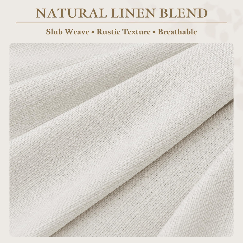 Ivory White Pinch Pleated Linen Curtains 60 Inch Wide 84 Inch Long 1 Panel
