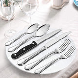 77-Piece Silverware Flatware Set for 12, Plus Steak Knives and Serving Utensils, Stainless Steel Flatware Cutlery Set