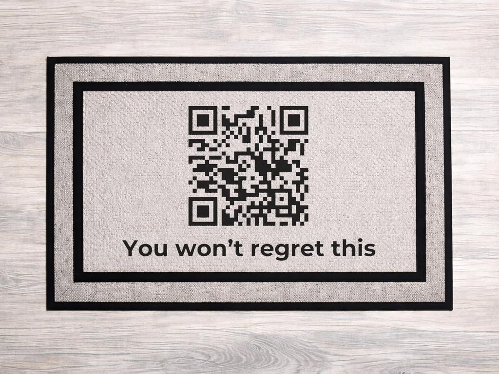 Rick Roll Door Mat | Funny Welcome Mat for Outside | 18 x 30 Rubber Backed Door Mat | Inside Doormat | Housewarming