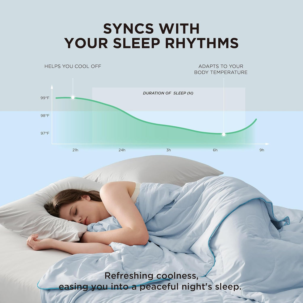 Cooling Blankets for Hot Sleepers, King, Blue, 104"x90" | Cooling Comforter, Cold, Ice, Cool, Breathable
