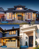 Dusk to Dawn Outdoor Wall Light, Waterproof Exterior Light Fixture, Black Roman 17.7" H Wall Mount Sconce Porch Lights