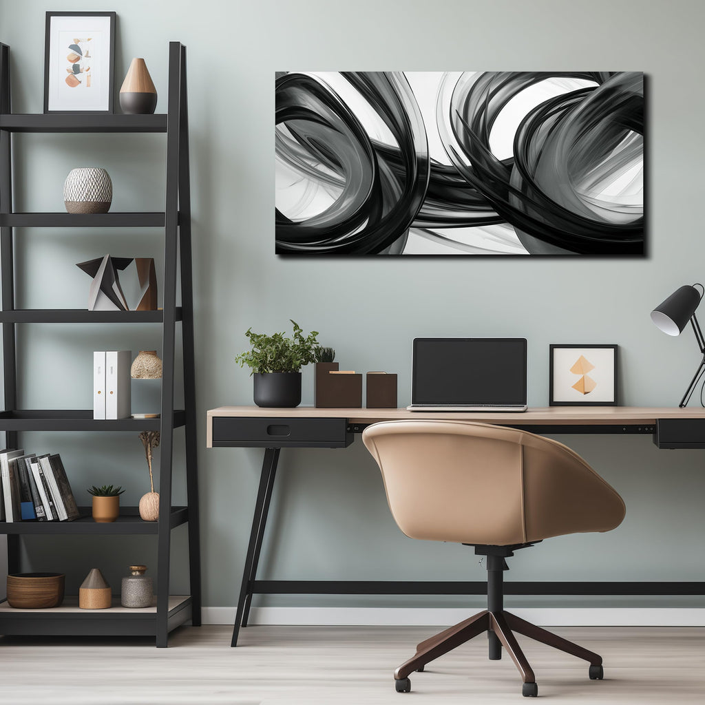 Abstract Canvas Wall Art Bedroom Black and White Wall Decor
