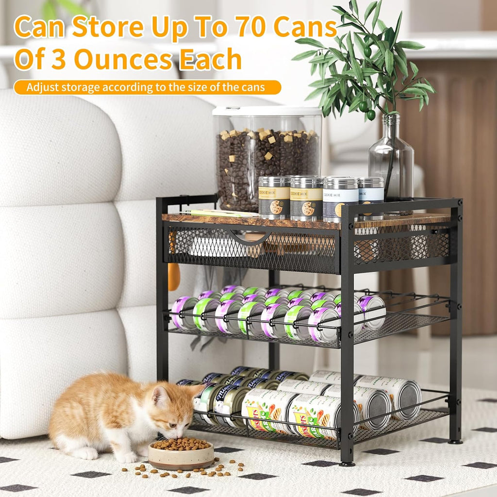 Cat Food Can Organizer, Storing Different Sizes Pet Food Canned Dispenser