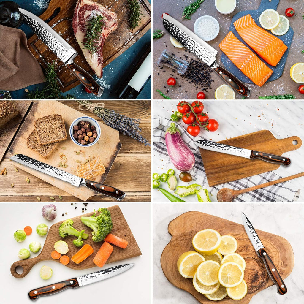 Kitchen Knife Set,15-Piece Knife Set With Block Wooden,Self Sharpening For Chef Knife Set,High Carbon Japan Stainless