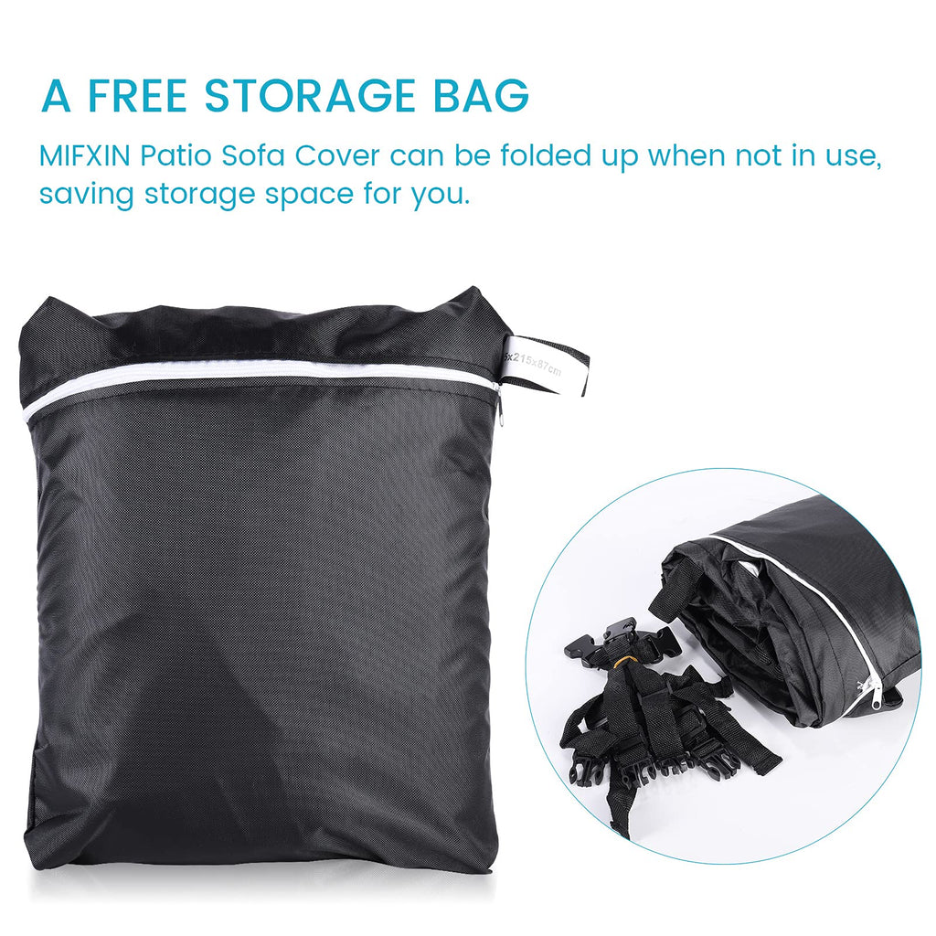 Patio Sectional Sofa Cover Outdoor Waterproof Windproof 85" X 85" V-Shaped Garden Couch Furniture Protector Cover for
