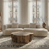 Acanva Modern Curved Sectional Living Room Couch, Minimalist Comfy Boucle Fabric Modular Sofa for Apartment