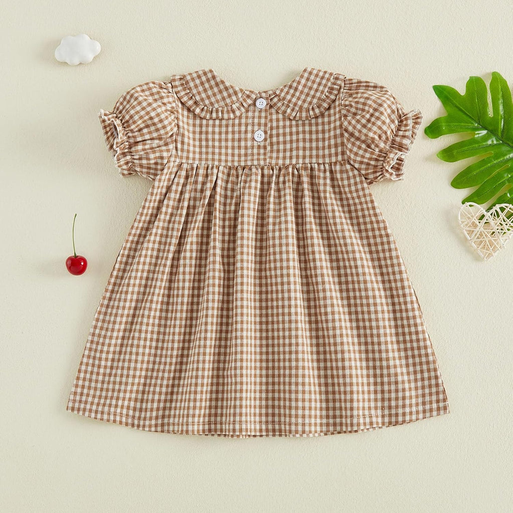 Toddler Girl Dresses Bubble Short Sleeve Dress Baby Summer Clothes