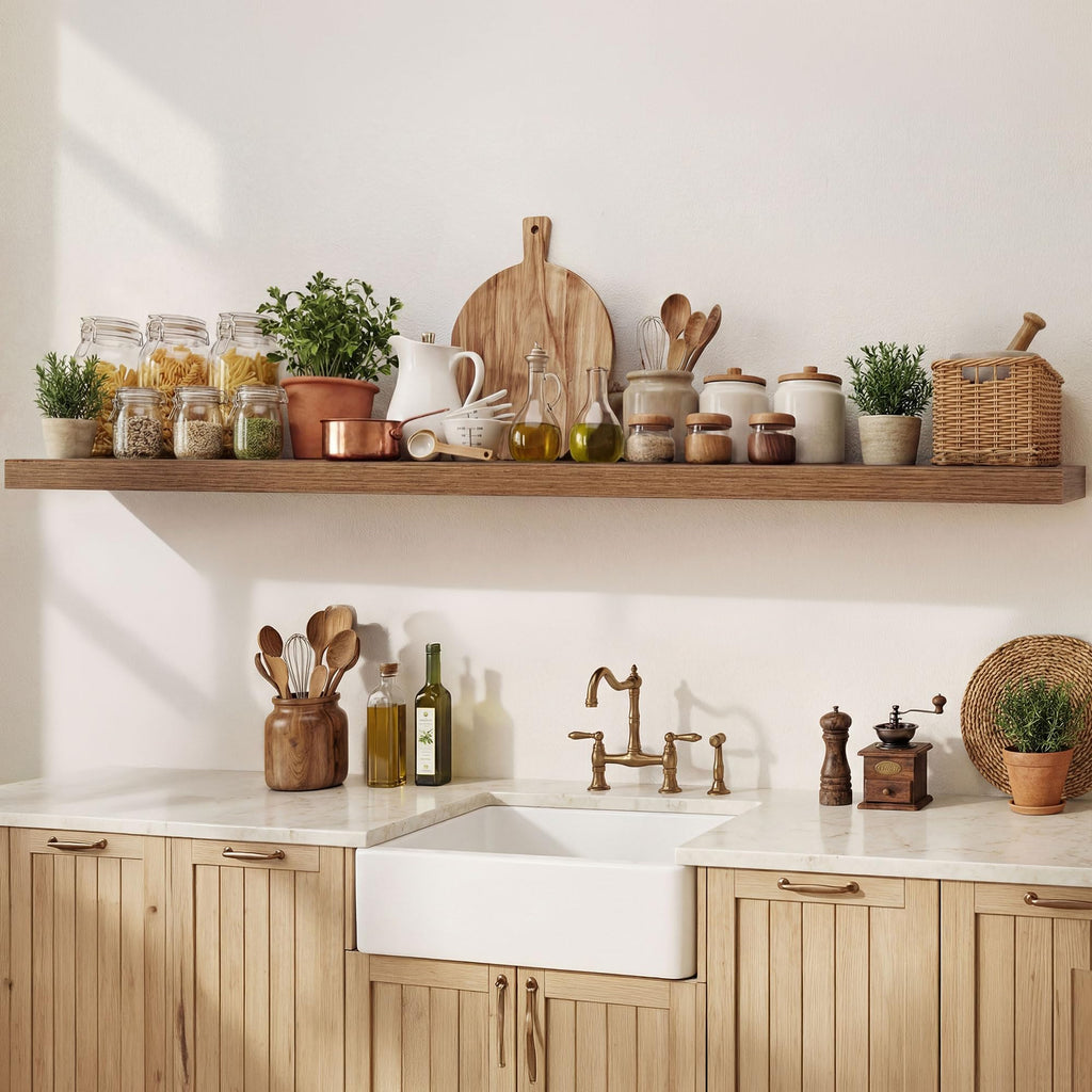 72 Inches Floating Shelves for Wall, 9.3" Deep Long Floating Shelves Set of 1, Large Display & Storage Shelf, Wall Shelf