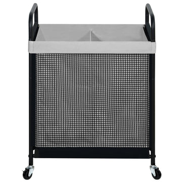 Laundry Hamper 2 Section, 100L Rolling Laundry Sorter Cart with Removable and Washable Liner Bag, Clothes Hamper with