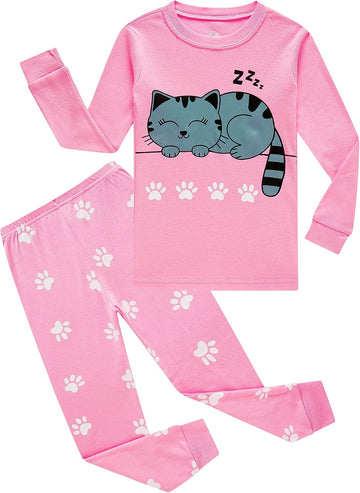 Little Big Girls Pajamas Set Long Sleeve PJs 100% Cotton Pyjamas