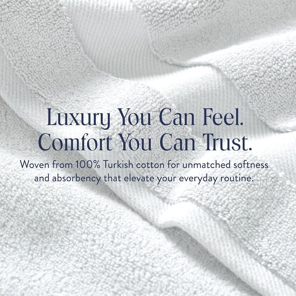 100% Turkish Cotton Bath Towels Spa-Quality Cotton - Set of 4, White