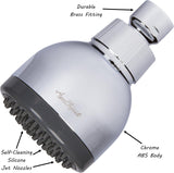 3 Inch High Pressure Shower Head - Best Pressure Boosting, Wall Mount, Bathroom Showerhead For Low Flow Showers