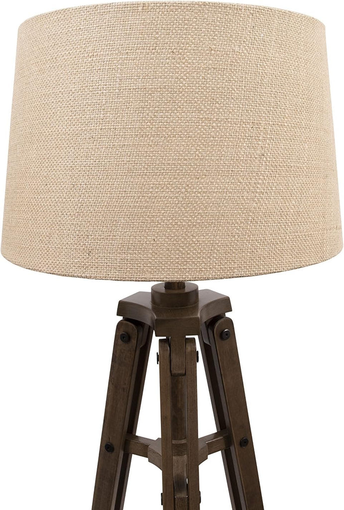 Creative Co-Op Tripod Style Wood Floor Lamp with Drum Shade