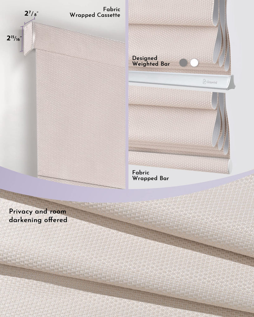 Smart Roman Shades Compatible with Alexa Google Rechargeable Motorized Blinds with Remote Blackout Roman Window